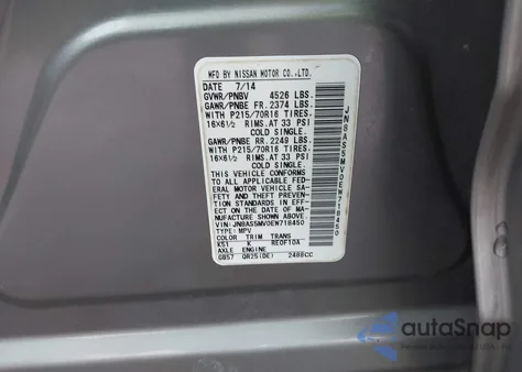 2014 Nissan Rogue Select S z USA, uszkodzony, nr VIN JN8AS5MV0EW718450